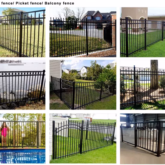 亜鉛メッキ鋼/アルミニウム/鉄/セキュリティピケットフェンス/庭/工場/庭/家/ドア/境界パネルポストフェンス